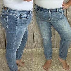 Judy Blue High Rise Double Cuff Slim Fit